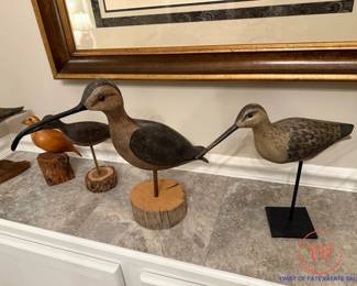 Hand Carved Shore Bird Figurines