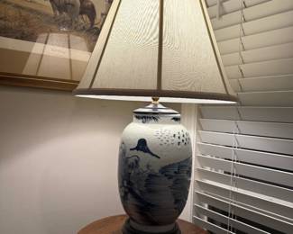Blue and White Porcelain Ginger Jar Lamp