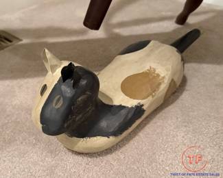 Hand Carved and Hand Painted Cat Figure by CHARLES SPIRON