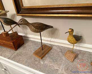 Hand Carved Shore Bird Figurines