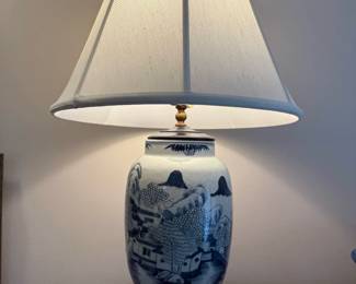 Blue and White Porcelain Ginger Jar Lamp