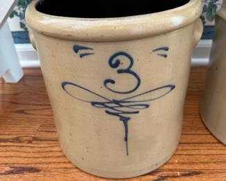 Antique RED WING 3 Gallon Bee Sting Dragon Fly Salt Glaze Stoneware Crock