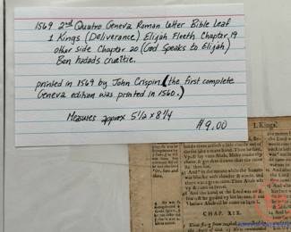 1606 and 1569 Bible Leaves