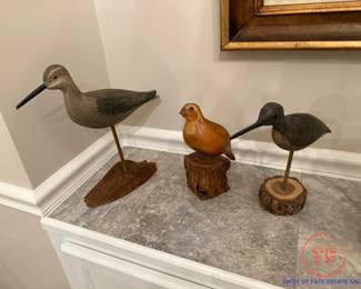Hand Carved Shore Bird Figurines
