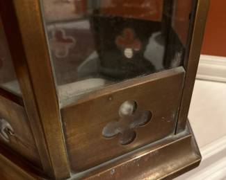 Antique Gothic Revival Brass Bronze Religious Church Hanging Pendant Light Fixture