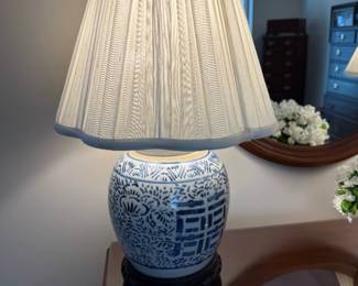 Blue and White Porcelain Ginger Jar Lamp