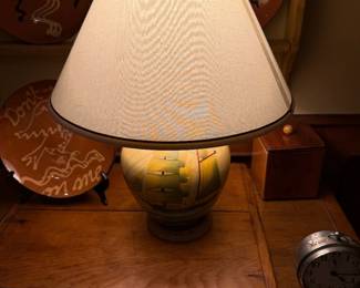 Turtle Creek Style Large Ship Handcrafted Pottery Lamp