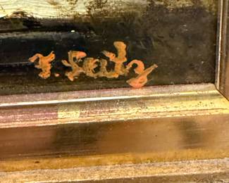 Original Oil on Canvas After ANTON SEITZ River Landscape Scene