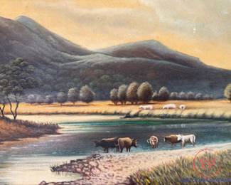 Antique Signed Original Oil on Canvas