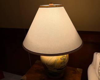 Turtle Creek Style Large Ship Handcrafted Pottery Lamp
