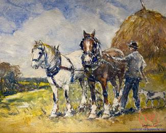 Signed Oil on Board "The End of the Day" by LESLIE COPE (2001)