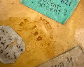 c1920’s Antique Signed Weller Art Pottery Brown Louwelsa Pitcher Vase with Pansies