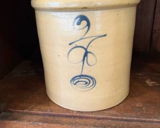 Antique RED WING 2 Gallon Bee Sting Double P Salt Glaze Stoneware Crock