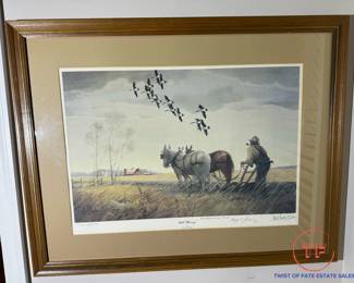 Signed Limited Edition Printer's Proof "Fall Plowing" by LES C. KOUBA