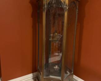 Antique Gothic Revival Brass Bronze Religious Church Hanging Pendant Light Fixture