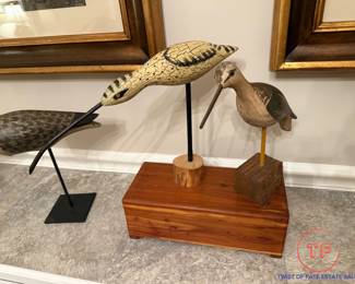 Hand Carved Shore Bird Figurines