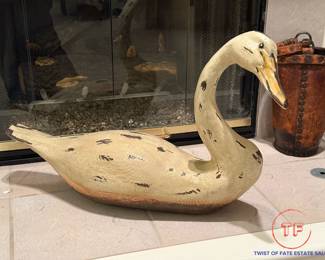 Hand Carved Wooden Swan