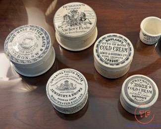 Antique English Porcelain Advertising Pots