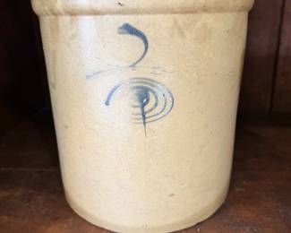 Antique RED WING 2 Gallon Bee Sting Drop Target Salt Glaze Stoneware Crock