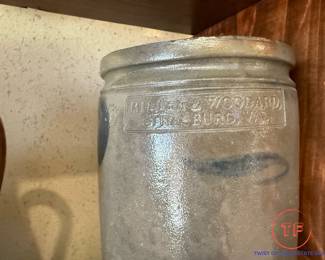 MILLER & WOODWARD Strasburg VA Stoneware Crock