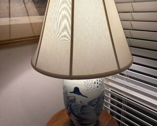 Blue and White Porcelain Ginger Jar Lamp