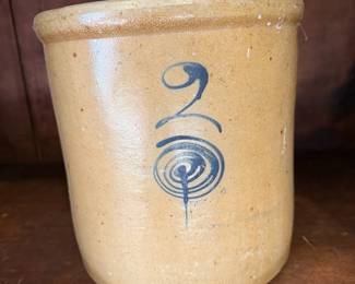 Antique RED WING 2 Gallon Bee Sting Drop Target Salt Glaze Stoneware Crock