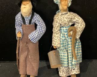 Carved Wooden Grandparent Dolls