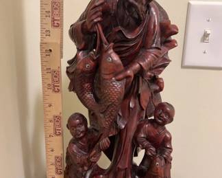 Statue of Fisherman Children with Fish