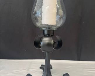 Beautiful Black Glass Candle Holder