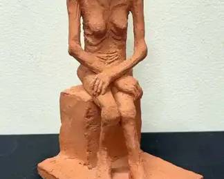 20th Century Brutalist Terracotta Sculpture D. Hyman