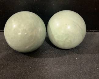 Two Greentinged Stone Balls