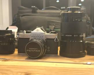 MUST SEE Asahi Pentax Spotmatic SP Camera with TONS of Equipment