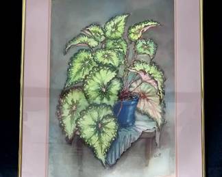 Framed Houseplant Image Signed by Rauf