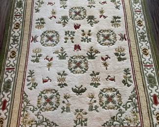 Light Green With Flower Rug 