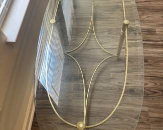 MCM Brass and Glass Couch Table 
