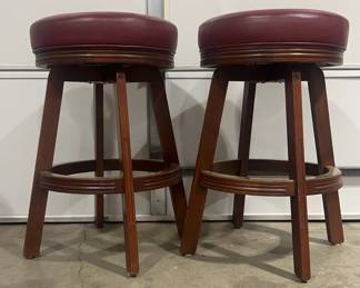Burgundy Swivel Bar Stools