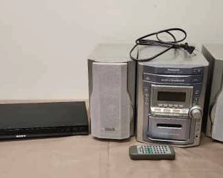 Panasonic Tape CD Player And Sony DVD Player 