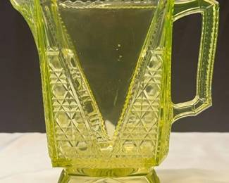 EAPG Light Green Yellow Water Pitcher