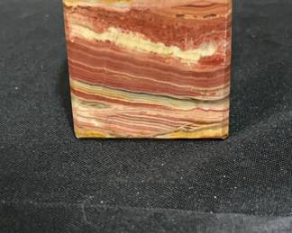 Carved Banded Stone Cube