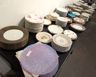 Wide array of dishes, plates, and chargers