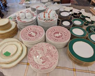 Sets of Spode dishware