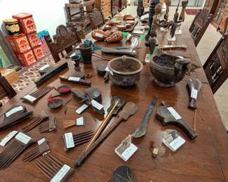 Variety of African artifacts