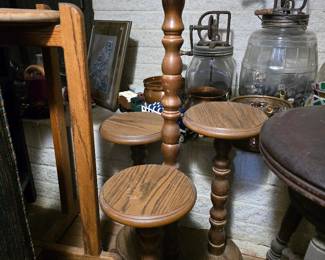 XL Vintage 4 Tier Pedestal Table