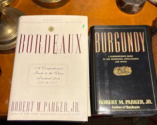 Bordeaux and Burgundy books, each signed by the Author, Robert M. Parker Junior