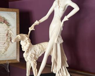 Vintage Santini Sculpture of Art Deco Woman