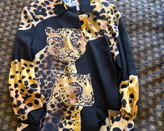 Animal Print Silk Blouse