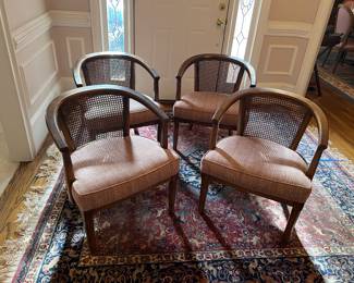 Set of 4 MCM cane back chairs