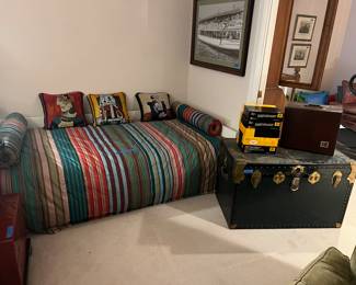 Daybed, trunk, slide projector