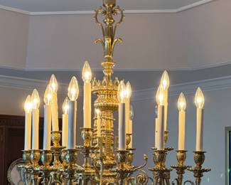 French brass chandelier, circa 1860