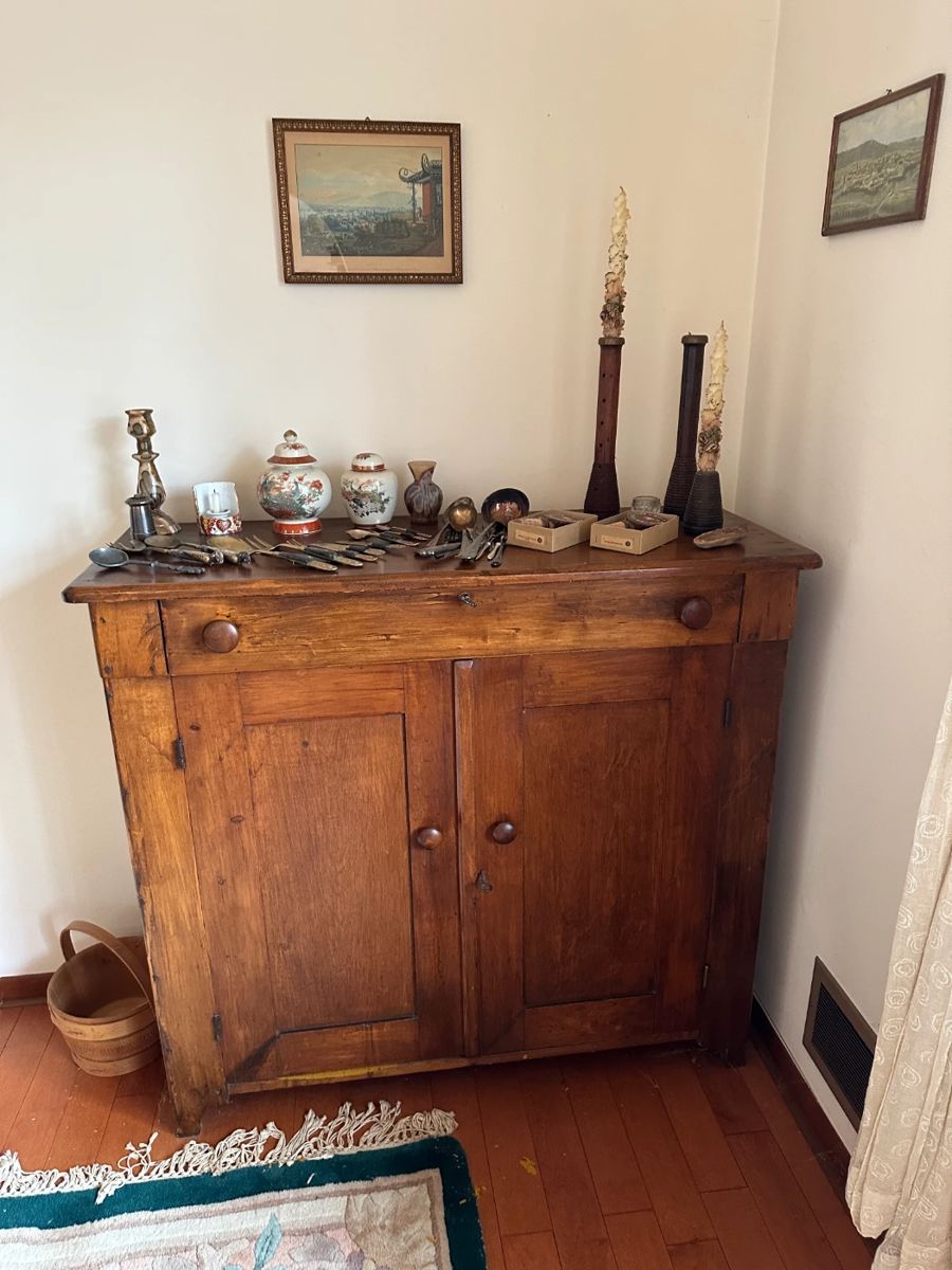 Antique Cupboard, Textile Bobbins